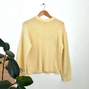Pastel Yellow Wide Knit Sweater